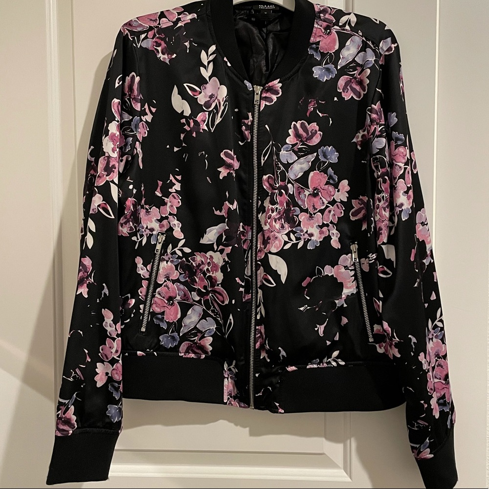 a.n.a Black Floral Bomber Jacket XL